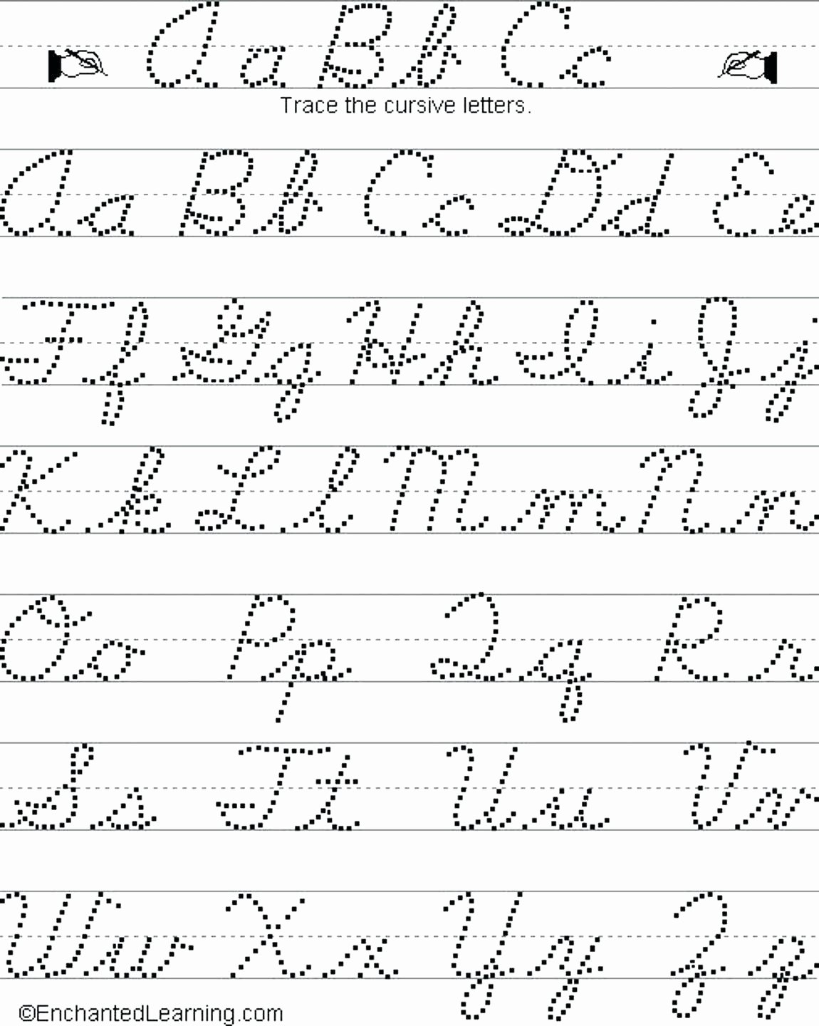 Cursive Alphabet Handout AlphabetWorksheetsFree