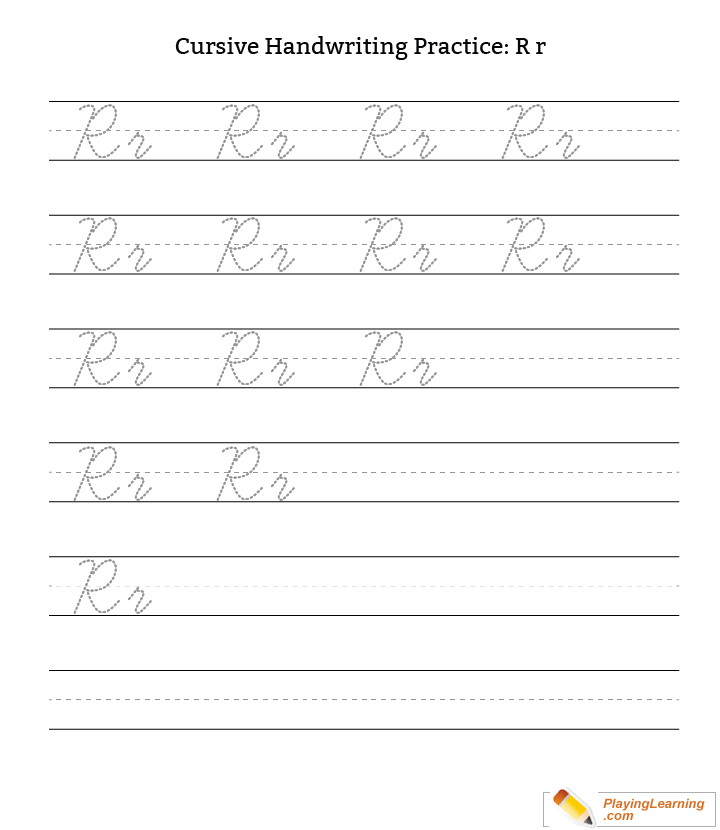 Cursive Handwriting Practice Letter R Free Cursive Handwriting 
