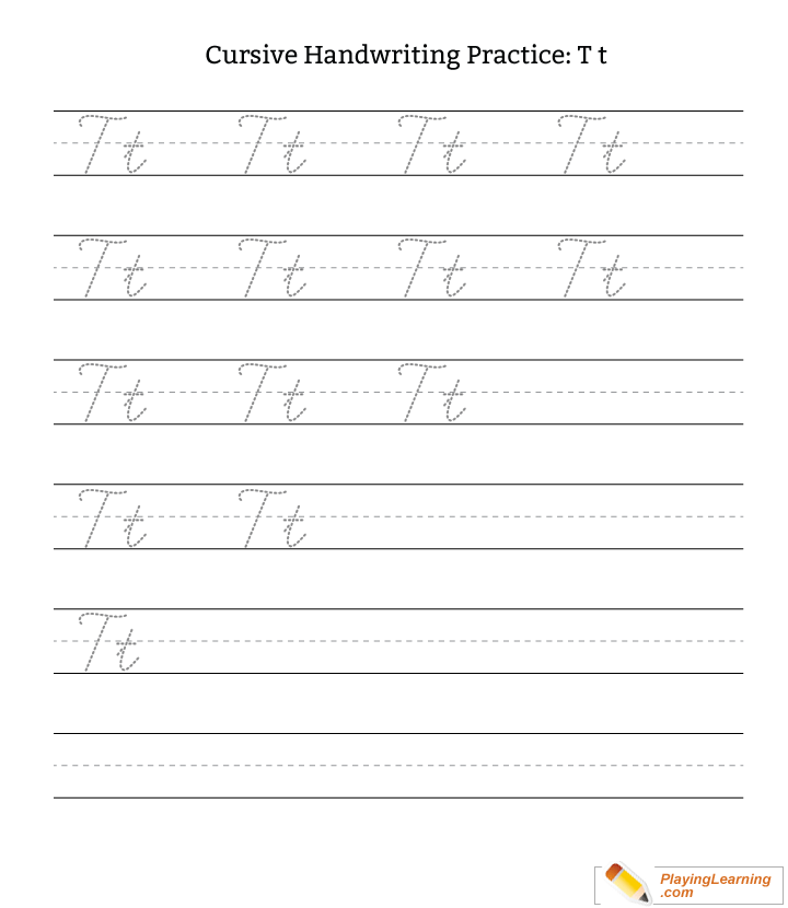 Cursive Handwriting Practice Letter T Free Cursive Handwriting 