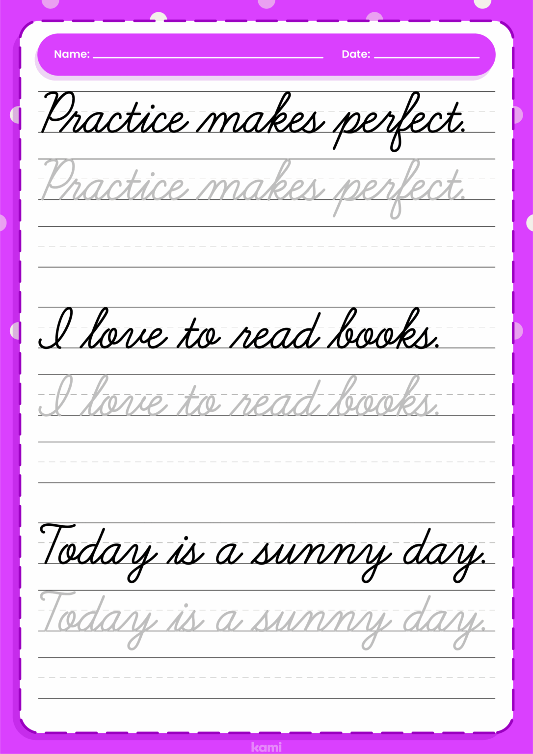 Cursive Practice - Download Free Printable Templates