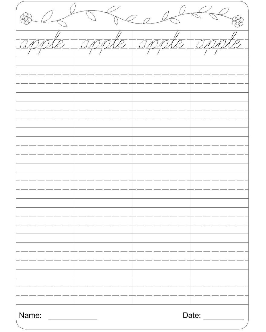 Cursive Writing Worksheet 1