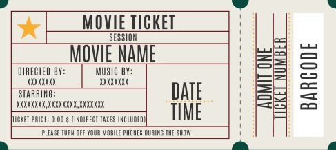 Customizable Editable Printable Movie Ticket Template Vrogue co