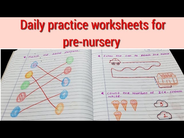 Daily Practice Worksheets For Pre nursery Class Kindergarten 