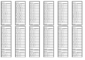Daily Times Table Practise Sheets By Melanie Barger TpT