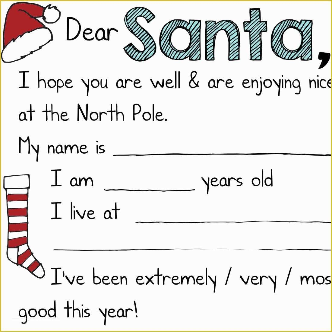 Dear Santa Letter Template Free Of Free Christmas Printables quot dear 