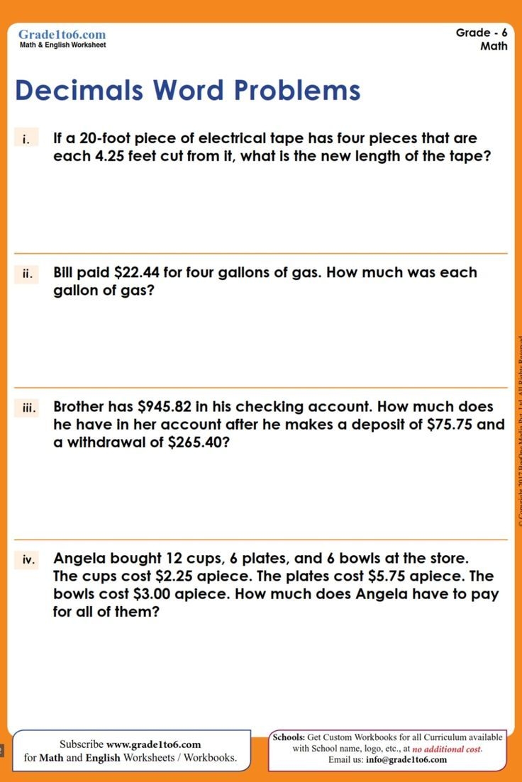Decimals Word Problem Multiplication Exercise