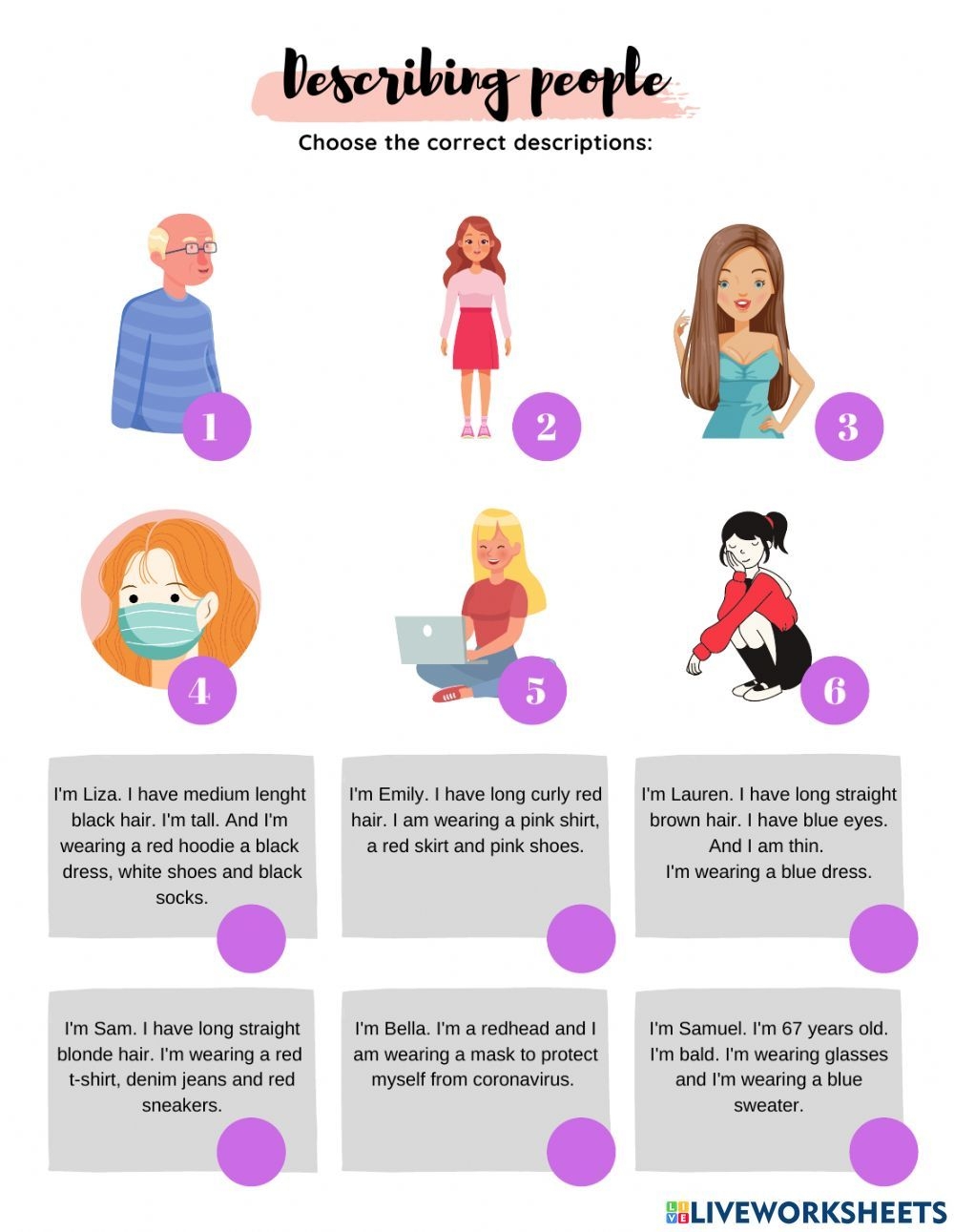 Describing People Interactive Activity