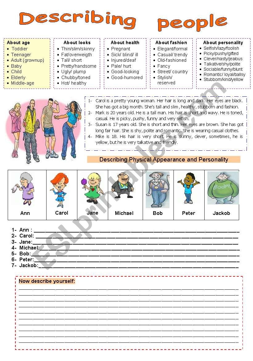 Describing People Worksheet Pictures Describing Peopl Vrogue co