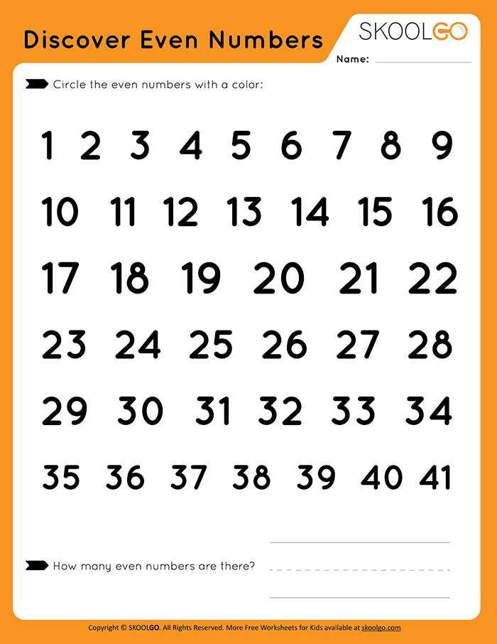 Discover Even Numbers SKOOLGO