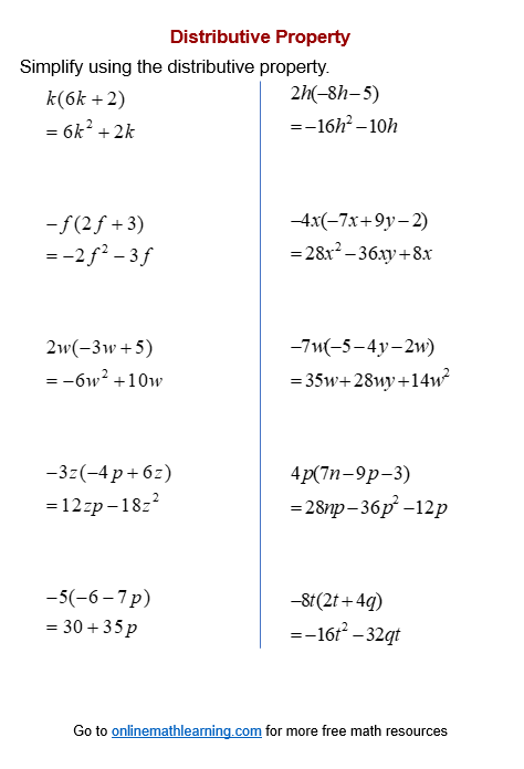 Distributive Property Worksheets Practice And Master Algebraic Skills