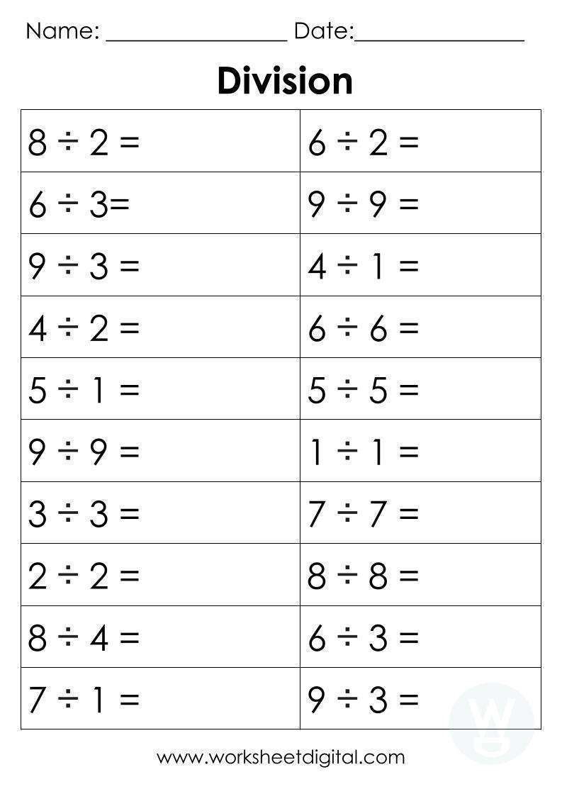 Division Worksheet Digital 1 Teacher Made Resources