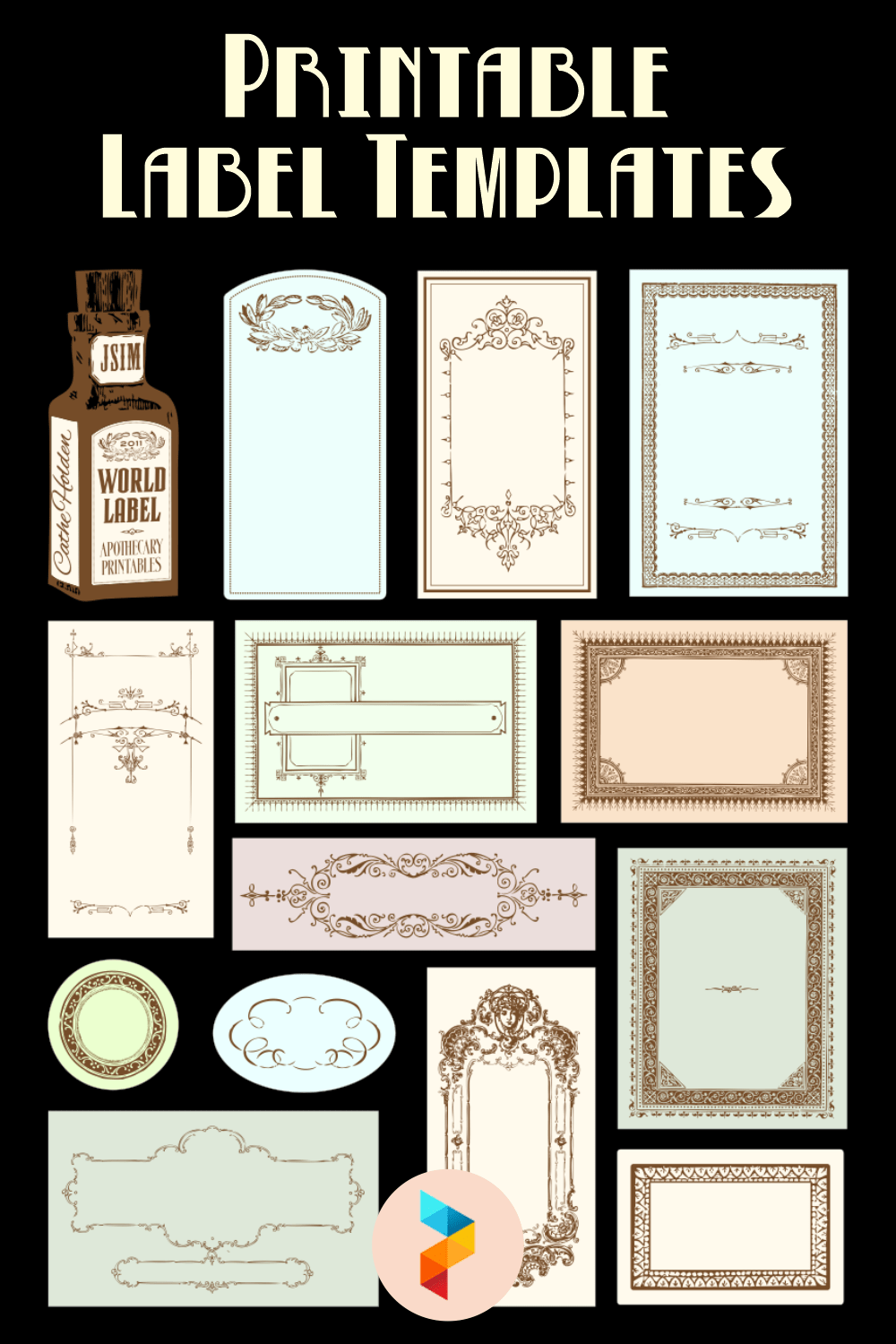 Editable Free Printable Label Templates Blank Name Tag In Emerald Mint 