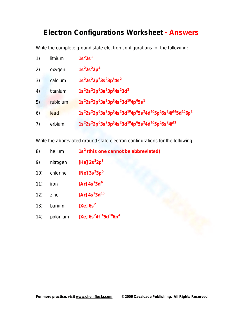 Electron Configuration Worksheet Answers Key Best Of Electron 