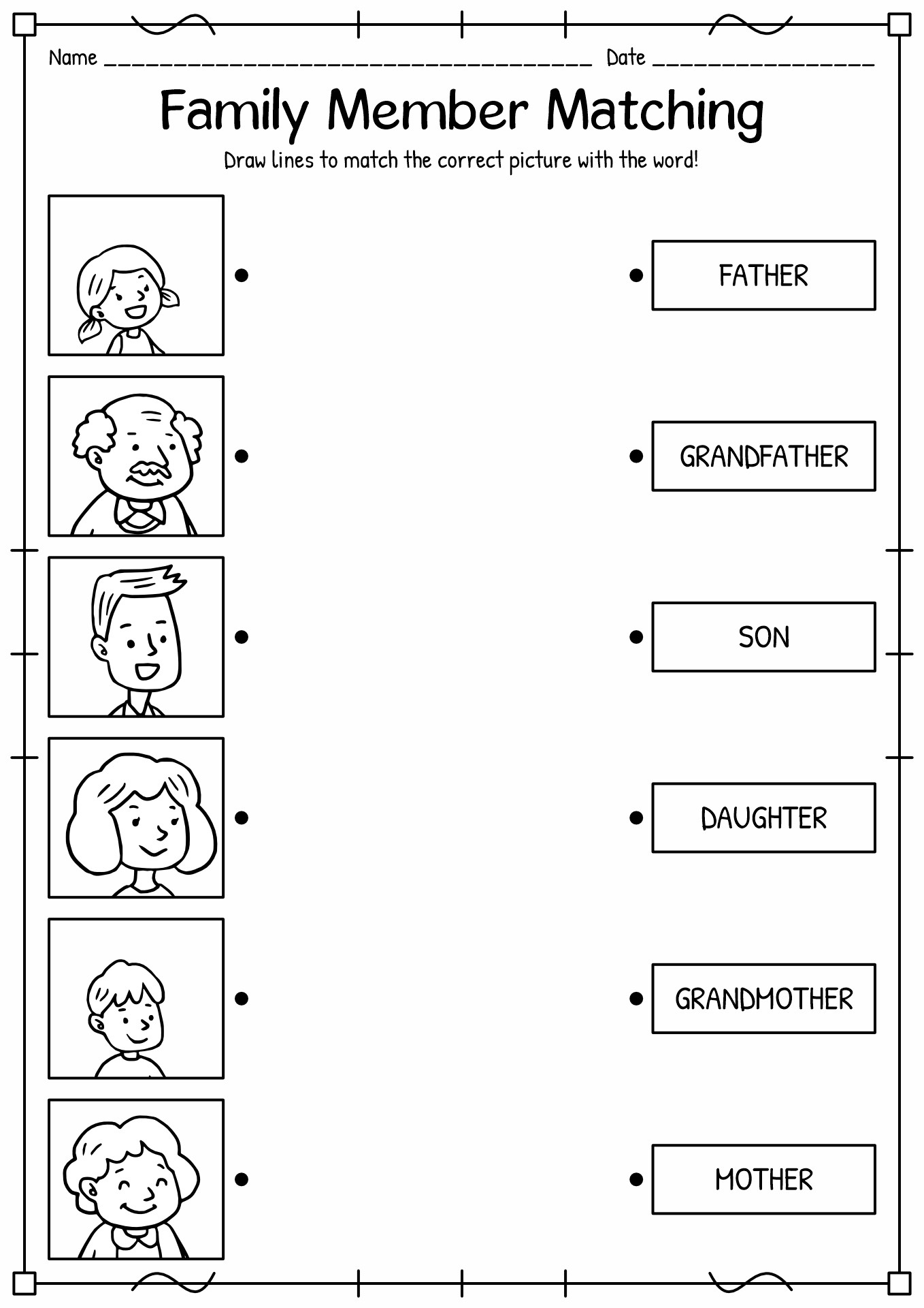 Family Members Worksheet For Kindergarten Kindergarten Worksheets