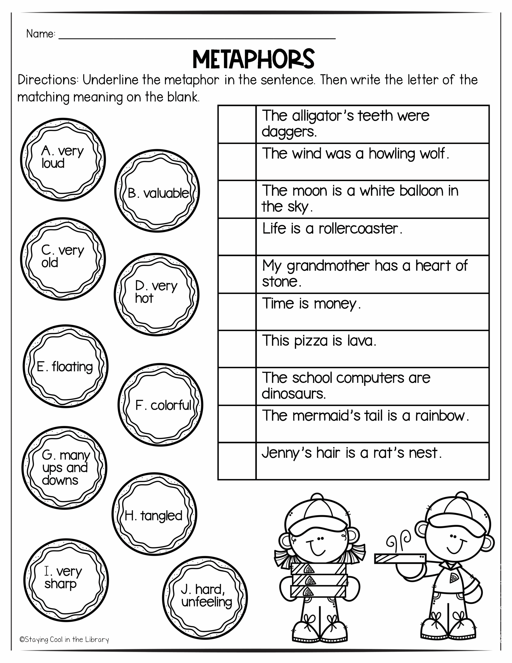 Figurative Language Worksheets And Posters Worksheets Library