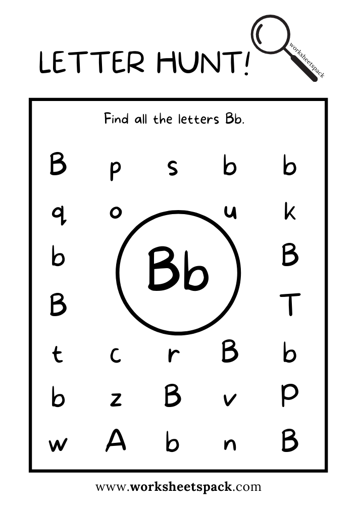 Find The Letter B Worksheet Alphabet B Hunt Activity Free 