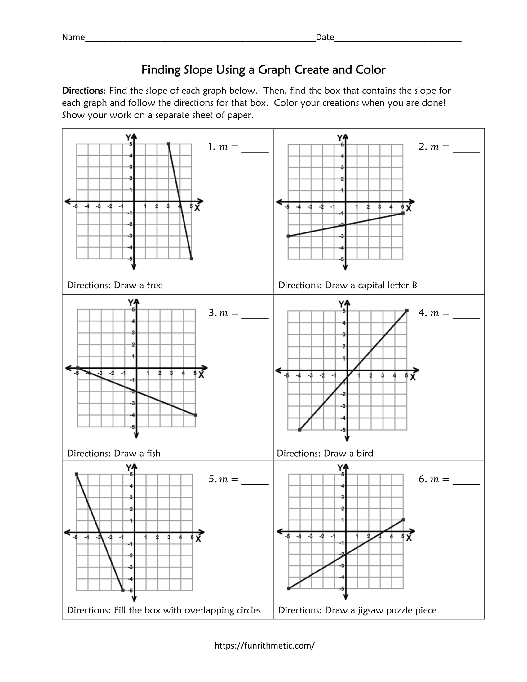 Finding Slope Using A Graph Create And Color Worksheets Library