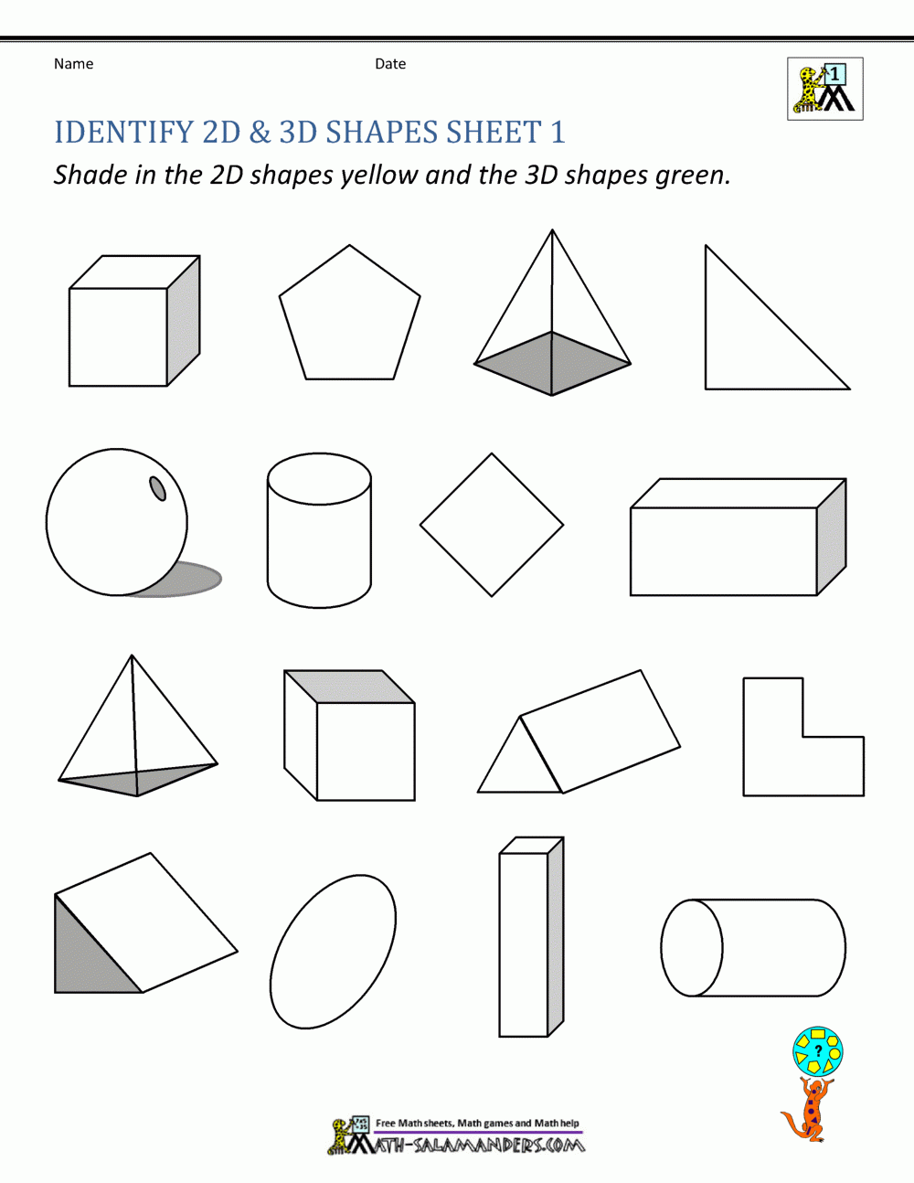 First Grade Geometry Worksheets Library