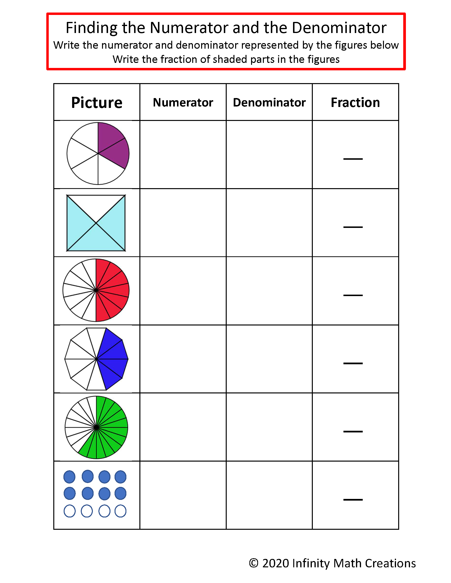 Fraction Worksheet Fun Pack Distance Learning Worksheets Library