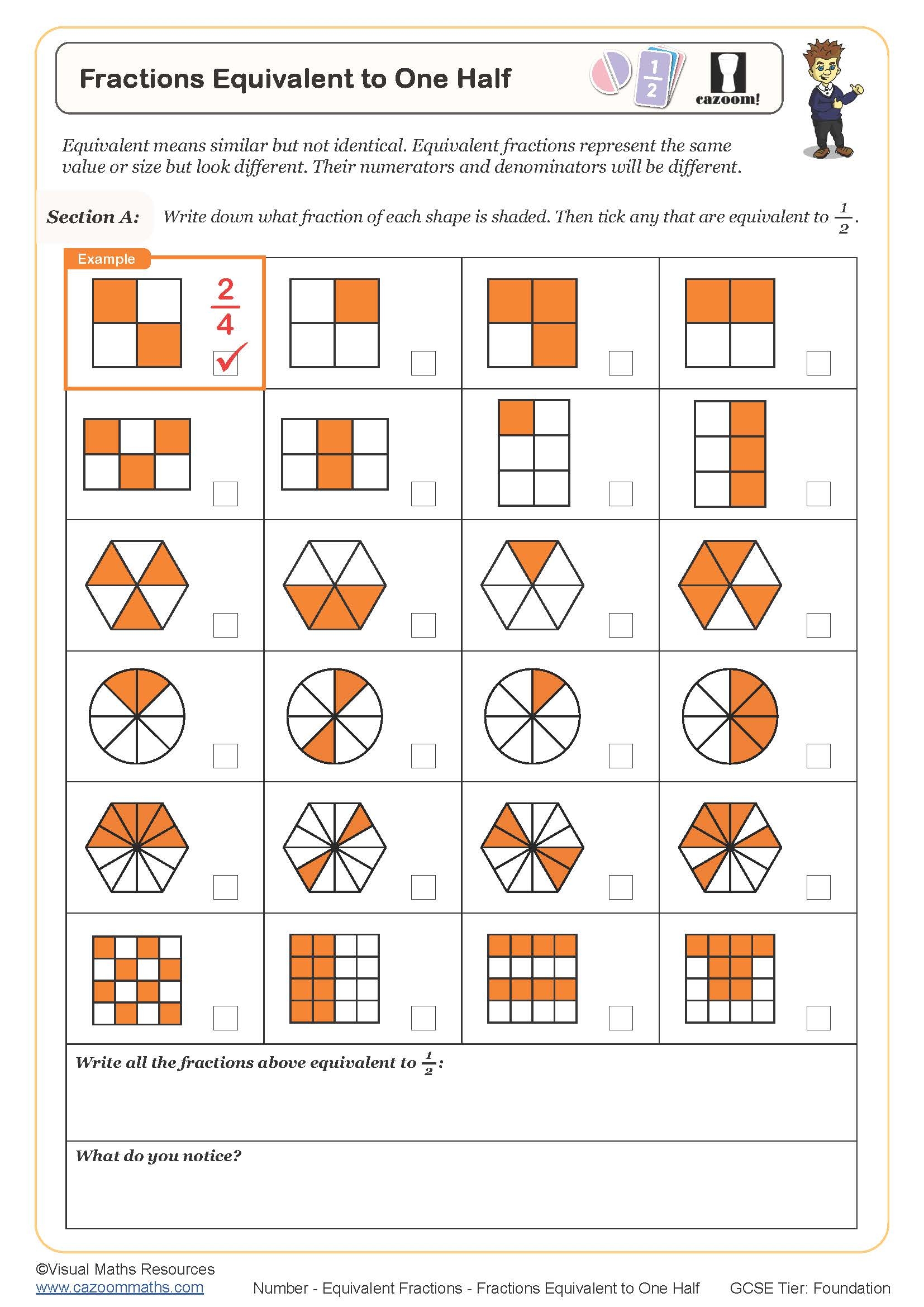 Fraction Worksheets PDF Printable Math Exercises