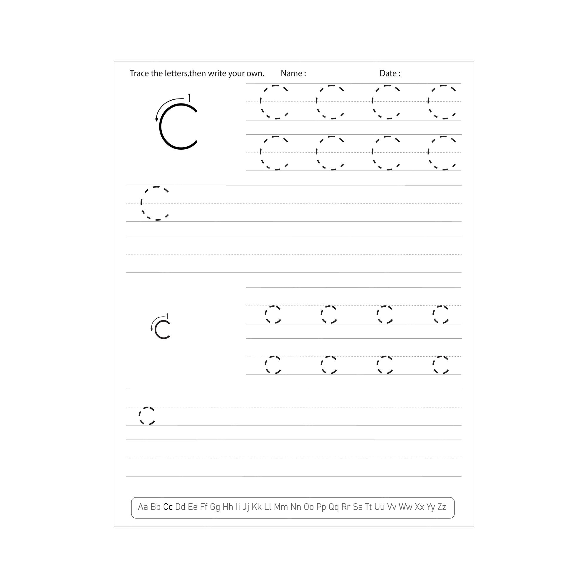 Free A Z Alphabet Letter Tracing Worksheets Kiddoworksheets 