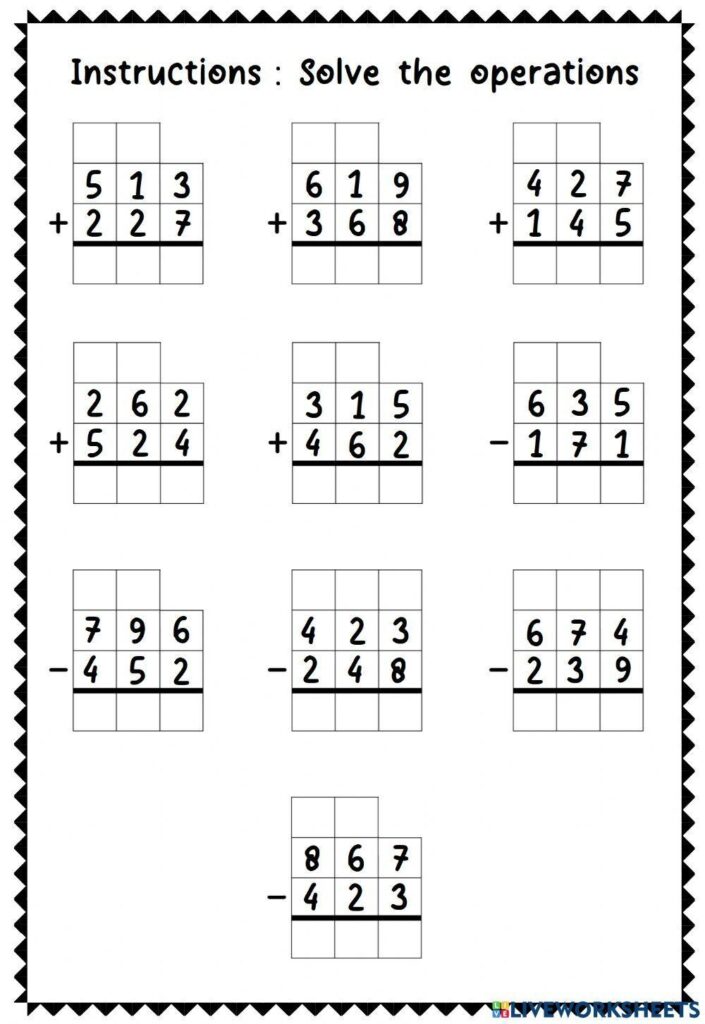 Math Addition And Subtraction Worksheets - Download Free Printable ...