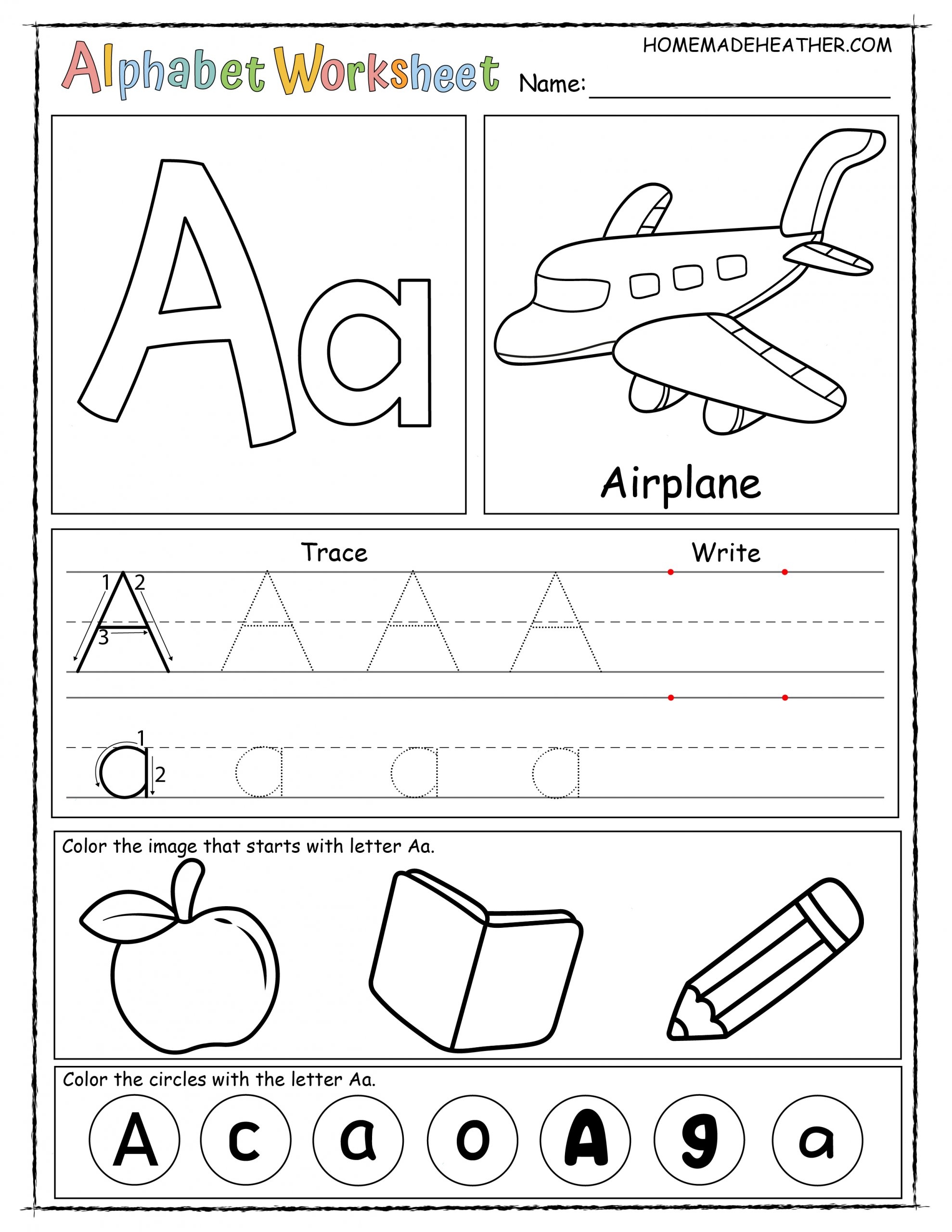 Free Alphabet Printable Worksheets Homemade Heather Worksheets Library