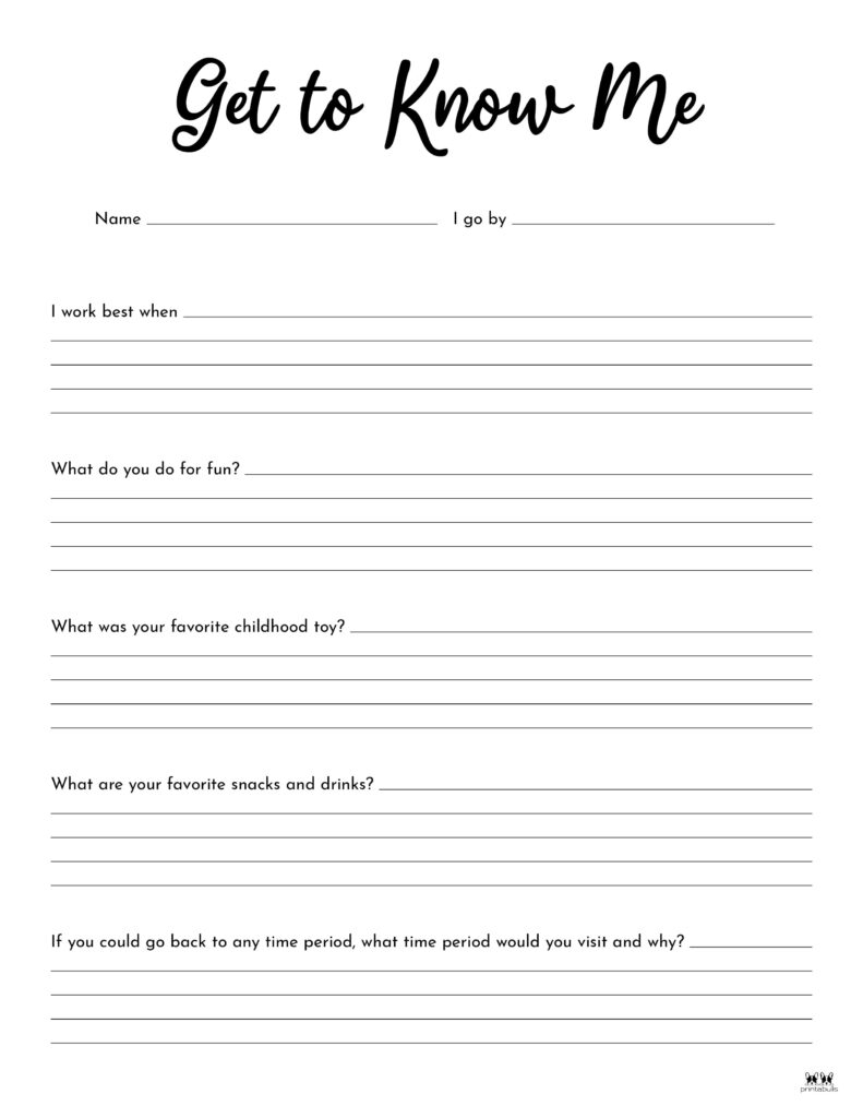 Free And Printable All About Me Worksheet Templates Canva