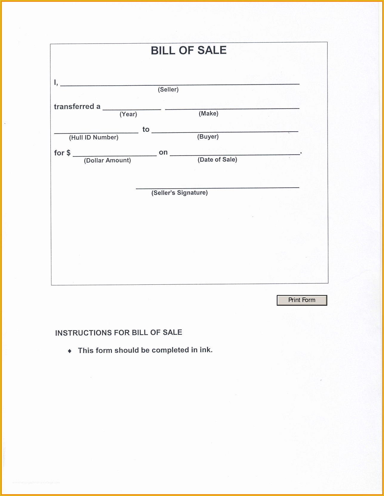 Free Bill Of Sale Template Pdf Of Search Results For printable Bill 