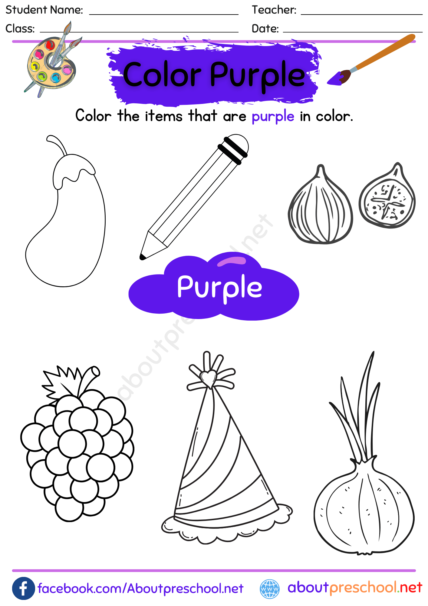 Free Color Purple Worksheet Download Free Color Purple Worksheet Png 