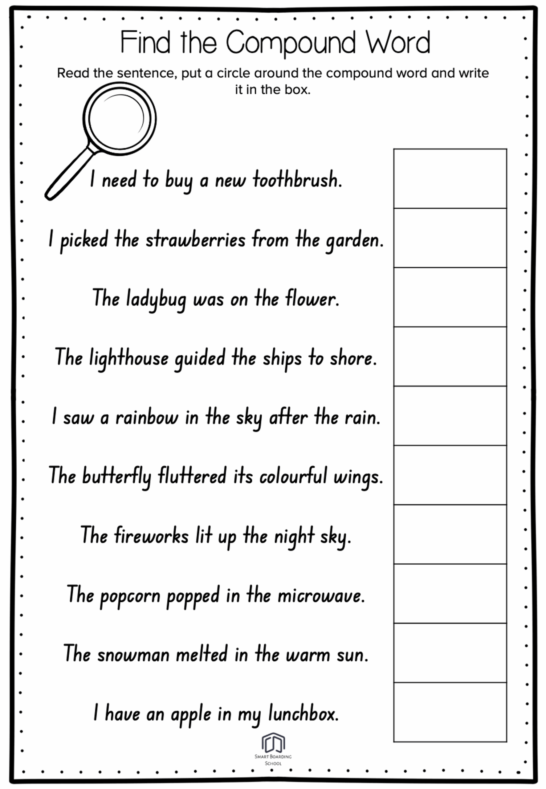 Free Compound Word Worksheet Worksheets Library