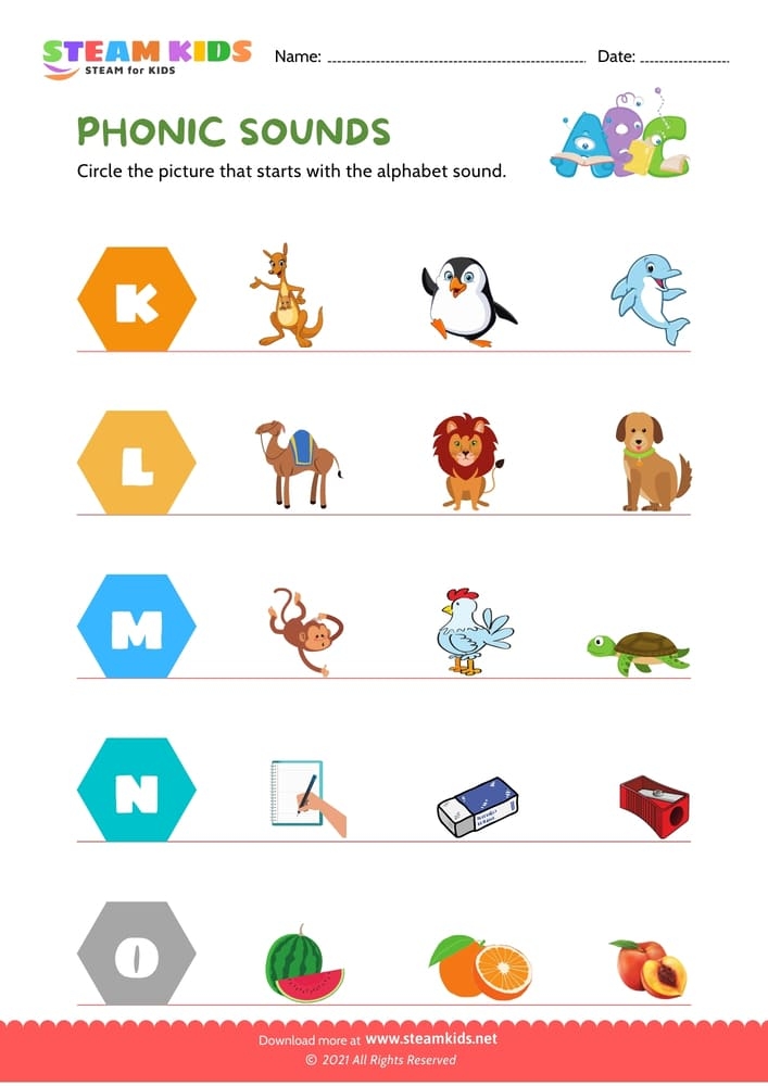 Free English Worksheet Phonic Sound Worksheet 3 STEAM KIDS