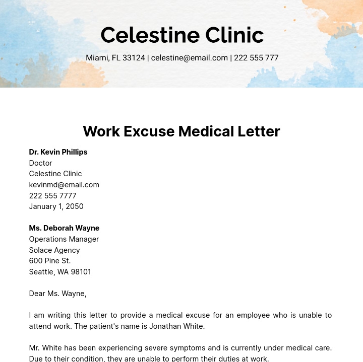 Free Excuse Letter Templates Editable And Printable
