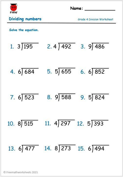 Free Fourth Grade Math Worksheet Division Download Free Fourth Grade 