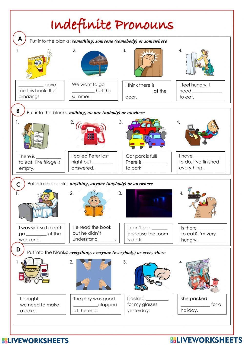 Free Indefinite Pronouns Worksheet Download Free Indefinite Pronouns 
