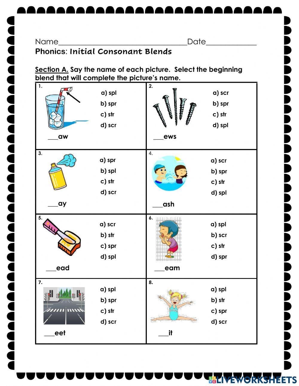 Free Initial Consonant Blends Worksheet Download Free Initial 