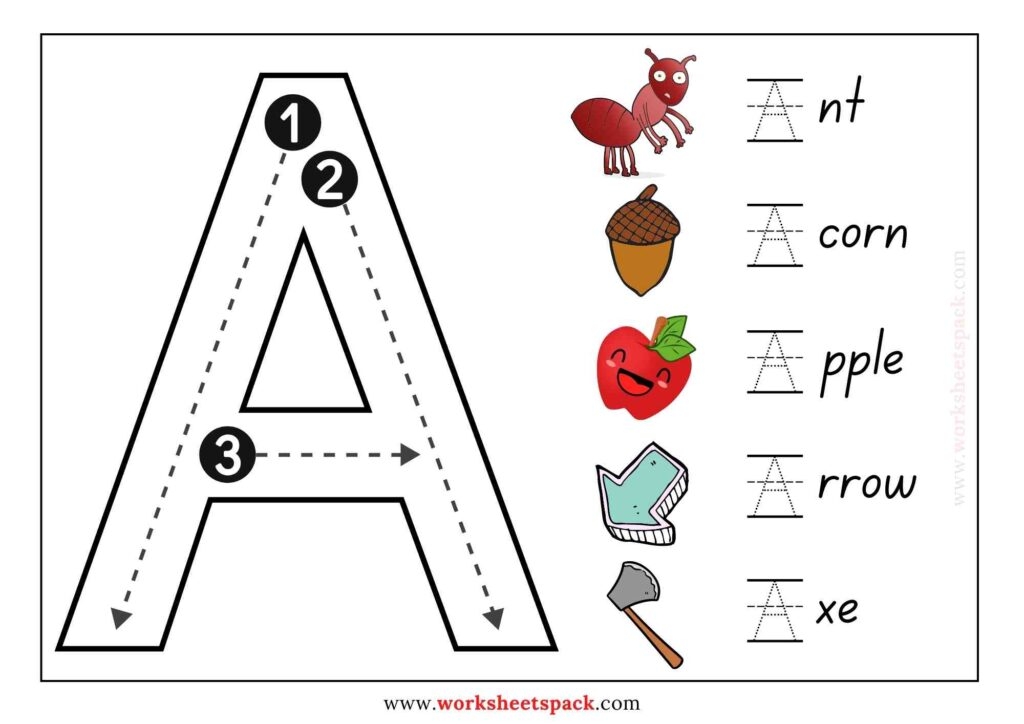 Free Letter A Tracing Worksheets Practice Writing With Fun Alphabet 