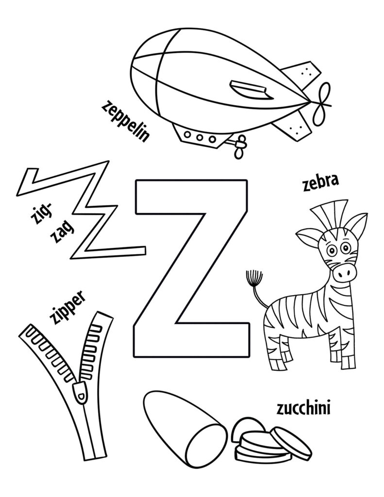 Free Letter Z Worksheets For Preschool Kindergarten Kids 