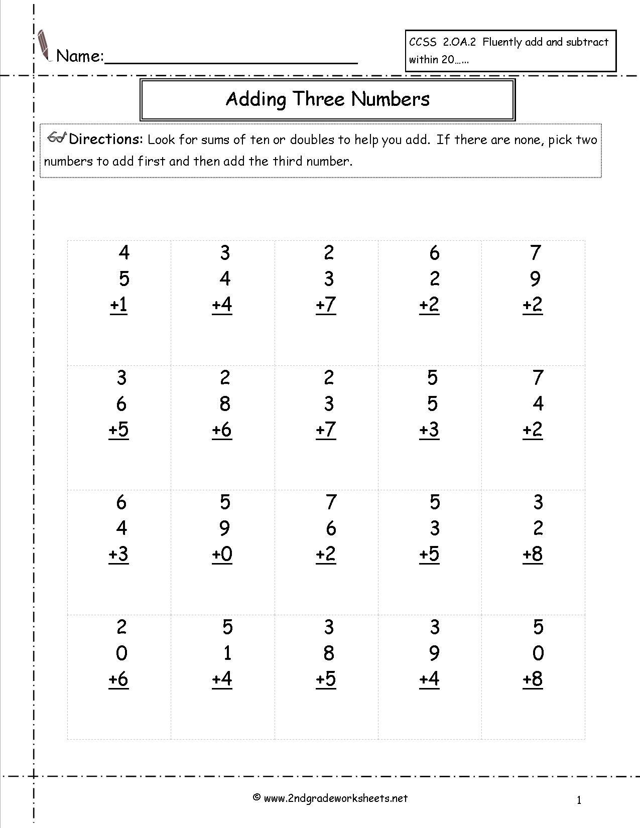 Free Math Worksheets And Printable Math Activities For Elementary 