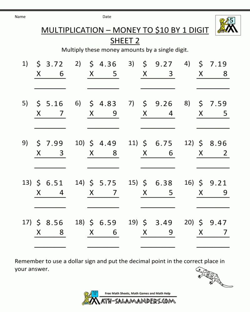 Free Math Worksheets For 4Th And 5Th Graders Antihrap Math Worksheets 