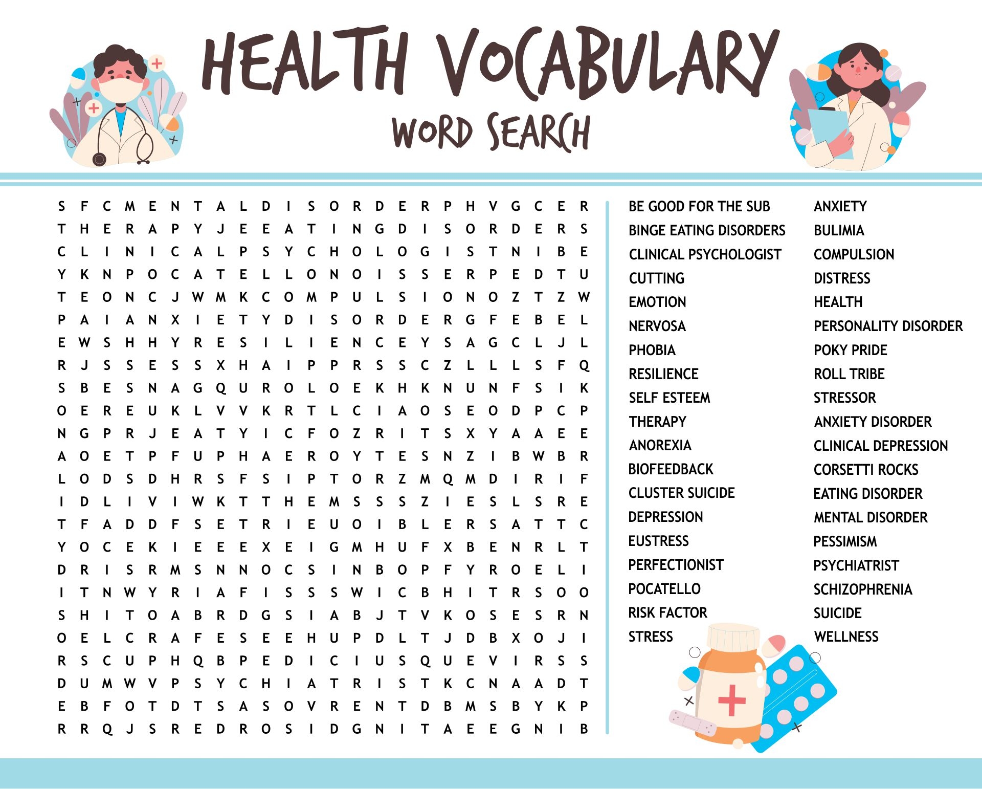 FREE Mental Health Worksheets Differentiated Fact Wheel 