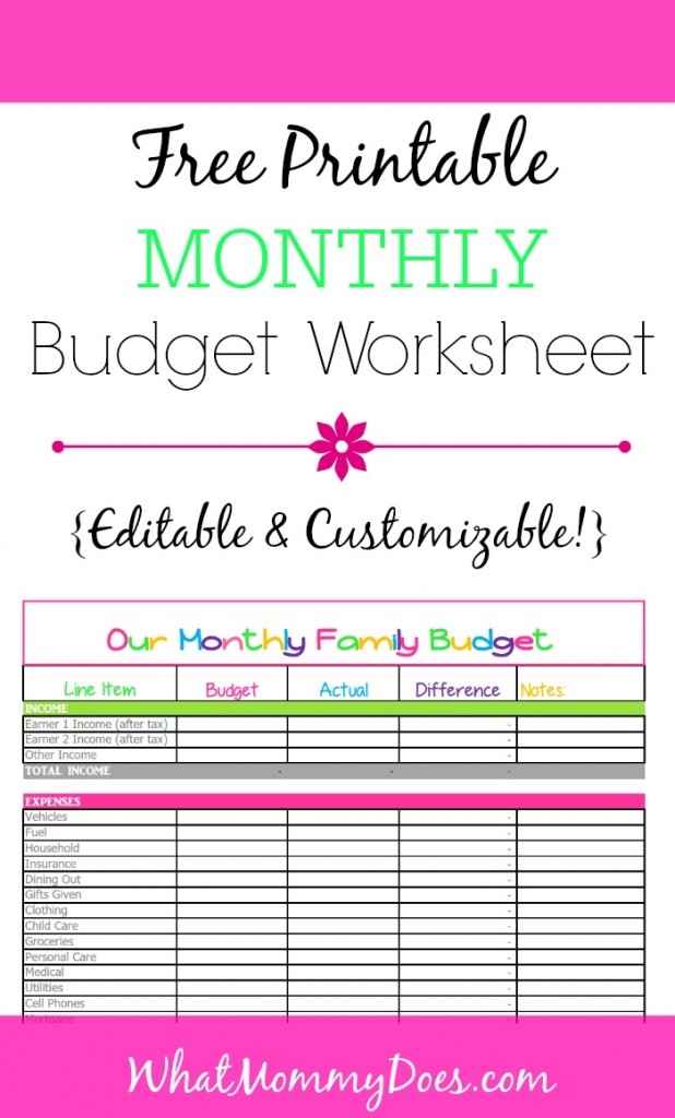 Free Monthly Budget Template Cute Design In Excel