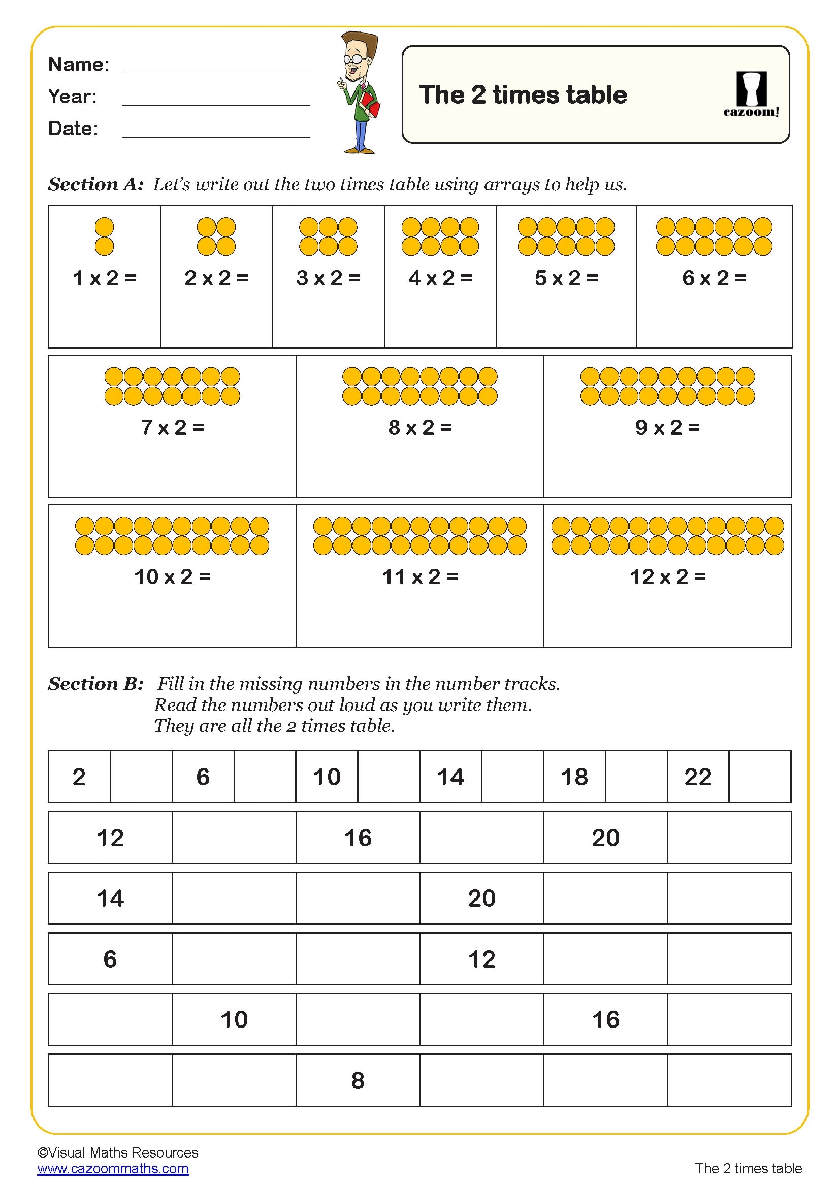 Free Printable 2 Times Tables Worksheet Kiddoworksheets Worksheets