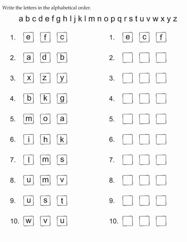 Free Printable Alphabetical Order Worksheets Fresh Free Printable 