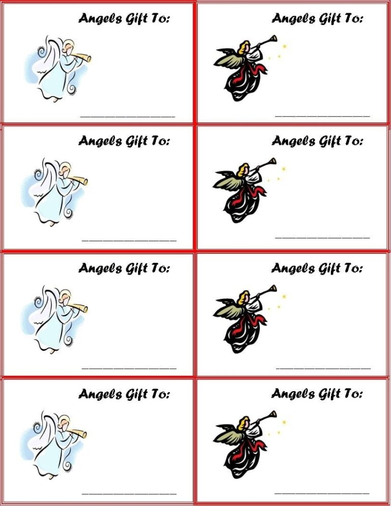 Free Printable Angel Tree Tags Template - Download Free Printable Templates