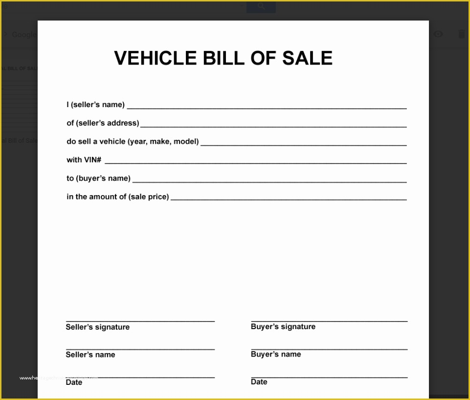 Free Printable Automobile Bill Of Sale Template Of Deeauvil Freebie 