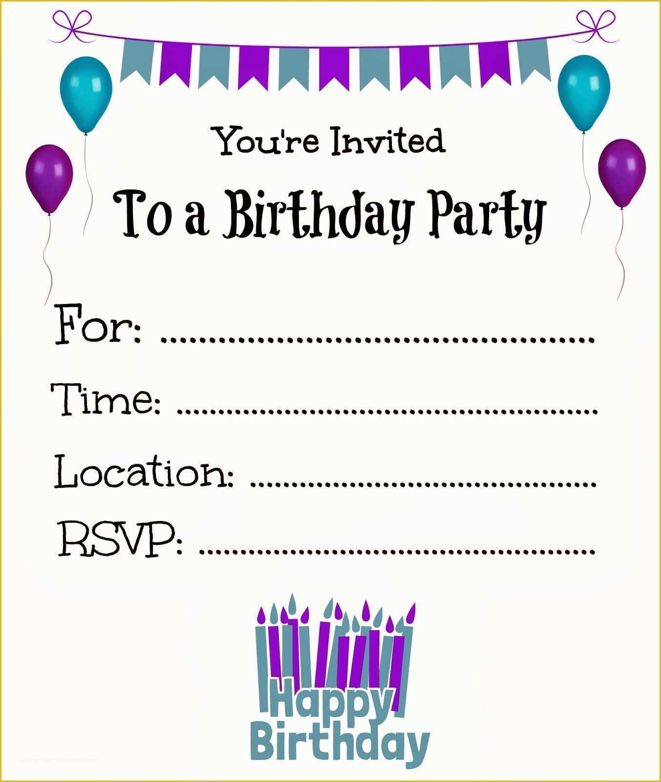 Free Printable Birthday Invitation Templates For Word Of Free Printable 