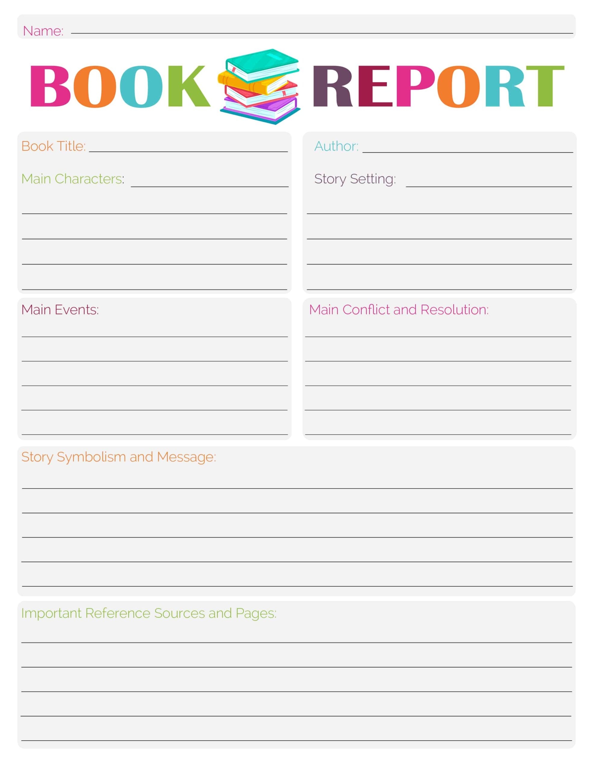 Free Printable Book Report Template Fillable Form 2025