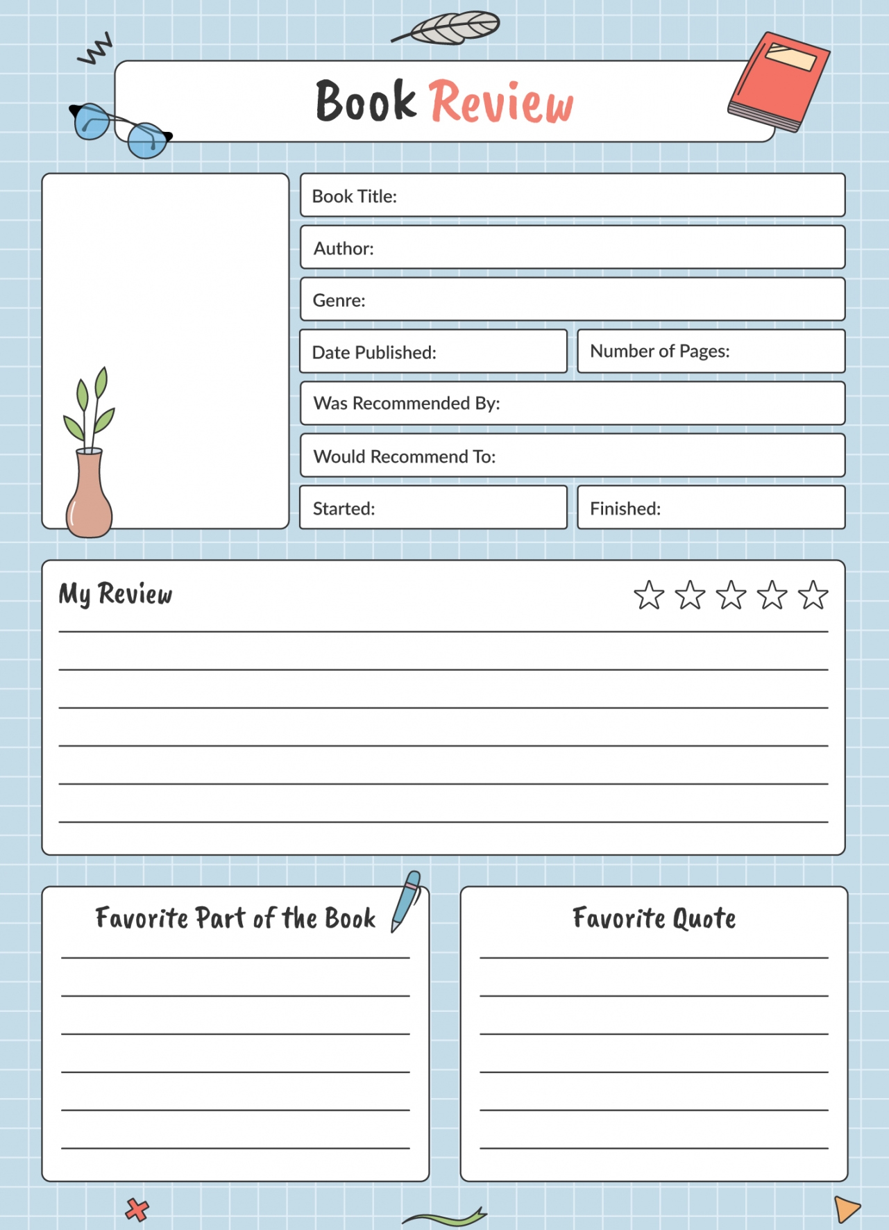Free Printable Book Report Template FREE Printable HQ