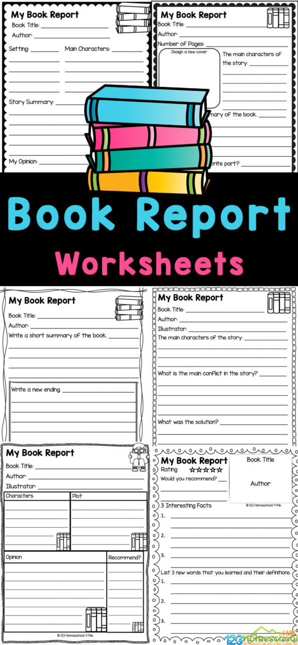 FREE Printable Book Report Worksheets And Template Form Book Report
